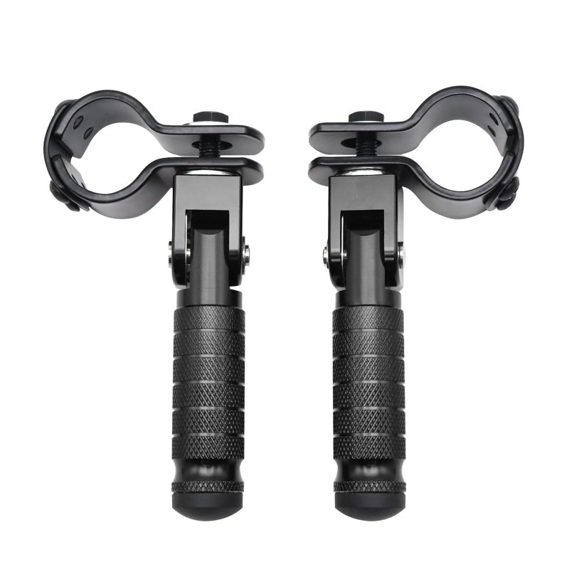 YWLUWEI M8 Motorcycle Foot Rests Motorbike Foldable Foot Pegs Front Footpeg Rear Footpeg Electric Car Anti-Skid Rearsets Folded Footrest Bicycle 90 Degree Fixed Folding Passenger Pedal Supports(Black) - Image 1